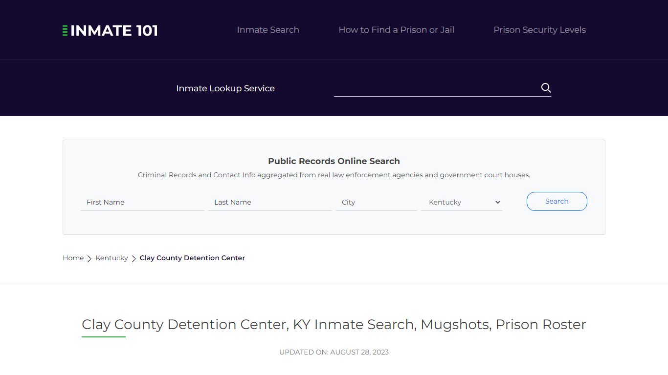 Clay County Detention Center, KY Inmate Search, Mugshots, Prison Roster ...